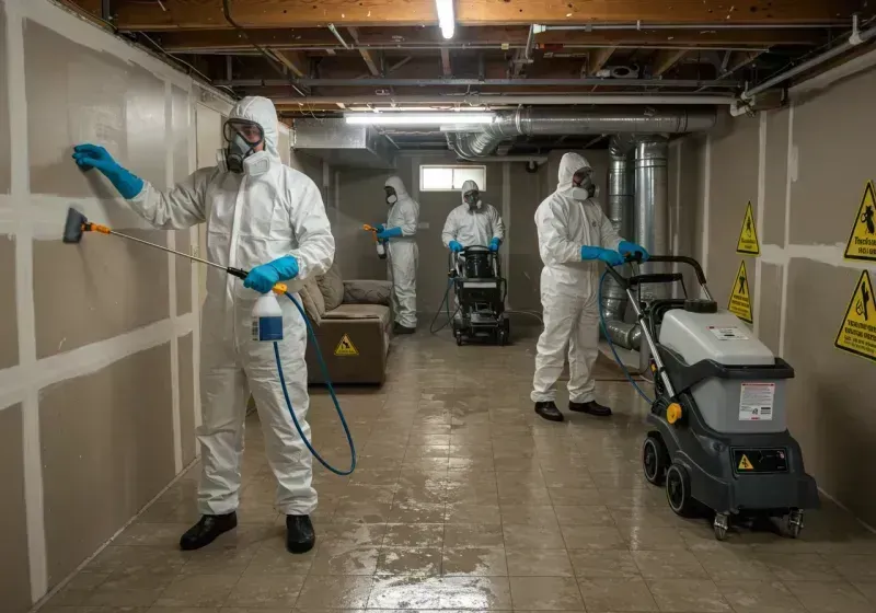 Basement Moisture Removal and Structural Drying process in West Grove, PA